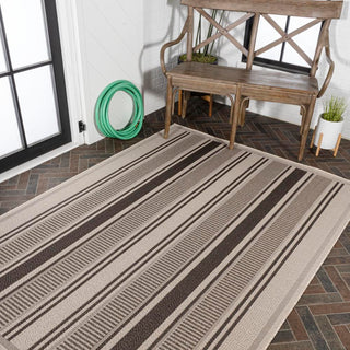 Gibson Modern Double Stripe Indoor/outdoor Area Rug