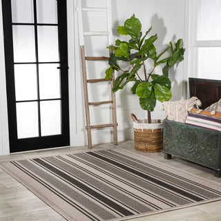 Gibson Modern Double Stripe Indoor/outdoor Area Rug