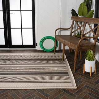 Gibson Modern Double Stripe Indoor/outdoor Area Rug