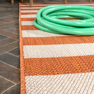 Amos Two-tone Wide Stripe Indoor/outdoor Area Rug