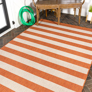 Amos Two-tone Wide Stripe Indoor/outdoor Area Rug