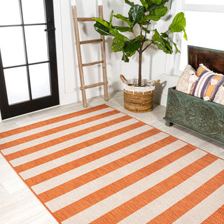 Amos Two-tone Wide Stripe Indoor/outdoor Area Rug