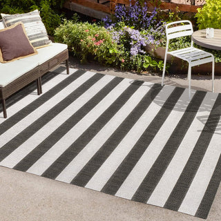 Amos Two-tone Wide Stripe Indoor/outdoor Area Rug