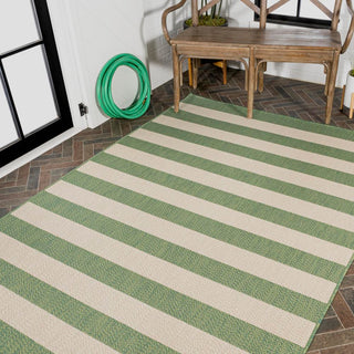 Amos Two-tone Wide Stripe Indoor/outdoor Area Rug