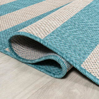 Amos Two-tone Wide Stripe Indoor/outdoor Area Rug