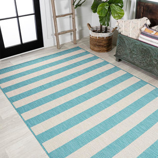 Amos Two-tone Wide Stripe Indoor/outdoor Area Rug