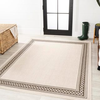 Kristine Classic Diamond Border Indoor/outdoor Area Rug