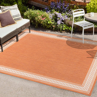 Kristine Classic Diamond Border Indoor/outdoor Area Rug