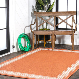 Kristine Classic Diamond Border Indoor/outdoor Area Rug