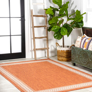 Kristine Classic Diamond Border Indoor/outdoor Area Rug