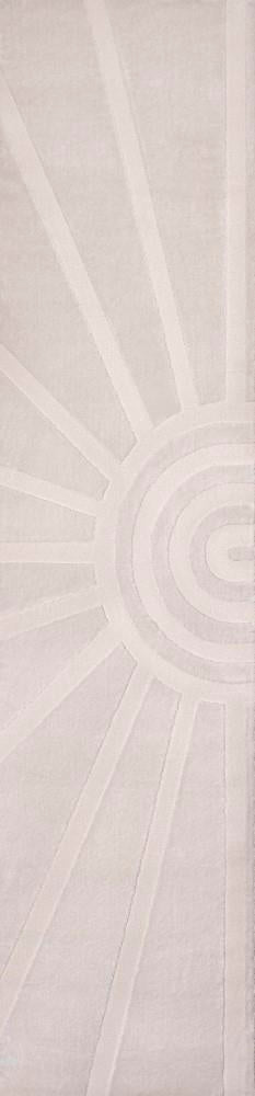 Nordic MidCentury Scandinavian Abstract Sun Two-Tone High-Low Area Rug