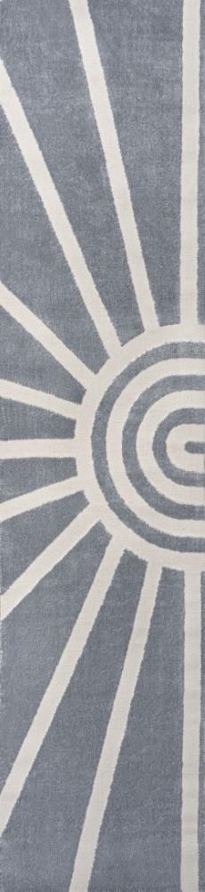 Nordic MidCentury Scandinavian Abstract Sun Two-Tone High-Low Area Rug