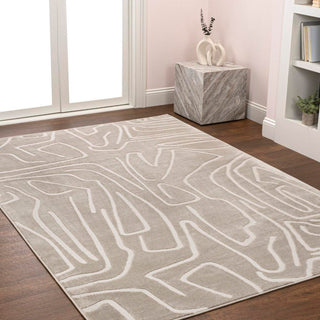 Nourison Modern Scandinavian Graphic Lines High-Low Area Rug