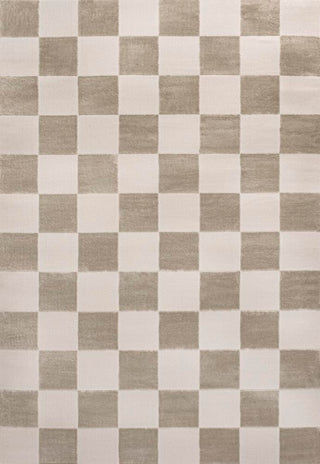 Hand Modern Geometric Checkerboard High-Low Area Rug