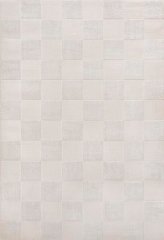 Hand Modern Geometric Checkerboard High-Low Area Rug