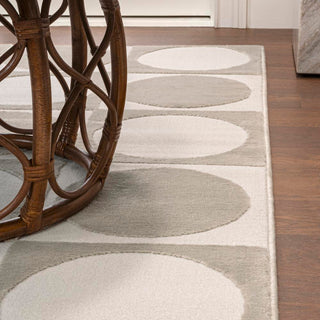 Geometric Modern Geometric Circles In Squares High-Low Area Rug