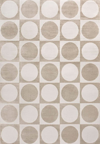 Geometric Modern Geometric Circles In Squares High-Low Area Rug