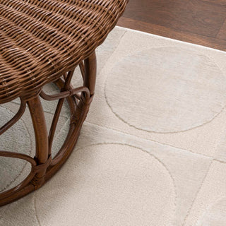 Geometric Modern Geometric Circles In Squares High-Low Area Rug