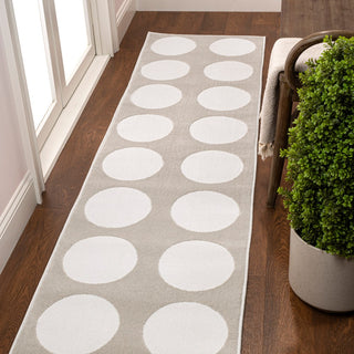 Dylan Modern Geometric Circle Dot High-Low Area Rug