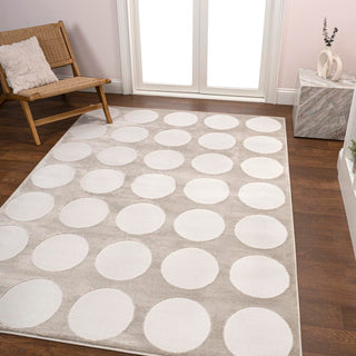 Loloi Modern Geometric Circle Dot High-Low Area Rug