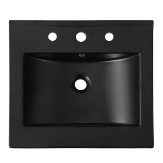 Ceramic Rectangular Ceramic Single Sink Basin Vanity Top