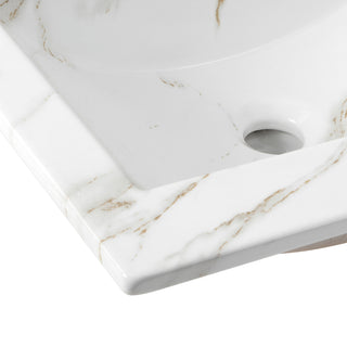 Ceramic Rectangular Ceramic Single Sink Basin Vanity Top