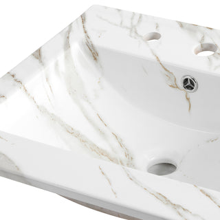 Ceramic Rectangular Ceramic Single Sink Basin Vanity Top