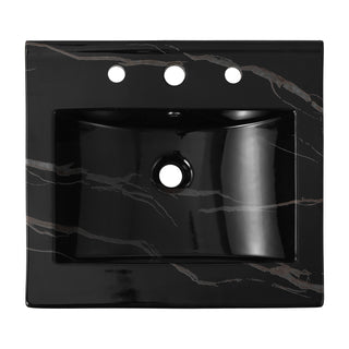 Ceramic Rectangular Ceramic Single Sink Basin Vanity Top