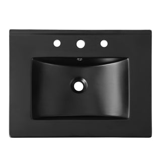 Ceramic Rectangular Ceramic Single Sink Basin Vanity Top