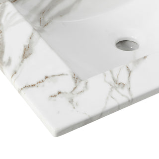 Ceramic Rectangular Ceramic Single Sink Basin Vanity Top