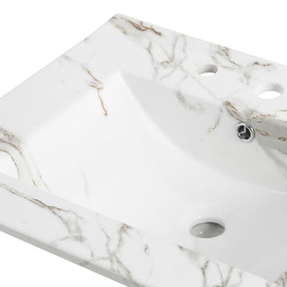 Ceramic Rectangular Ceramic Single Sink Basin Vanity Top