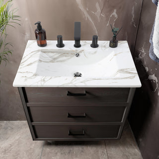 Ceramic Rectangular Ceramic Single Sink Basin Vanity Top