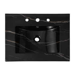 Ceramic Rectangular Ceramic Single Sink Basin Vanity Top