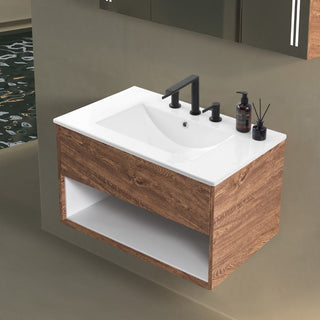 Ceramic Rectangular Ceramic Single Sink Basin Vanity Top