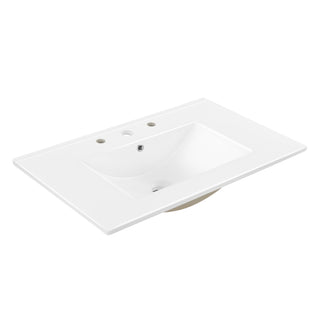 Ceramic Rectangular Ceramic Single Sink Basin Vanity Top