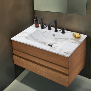 Ceramic Rectangular Ceramic Single Sink Basin Vanity Top