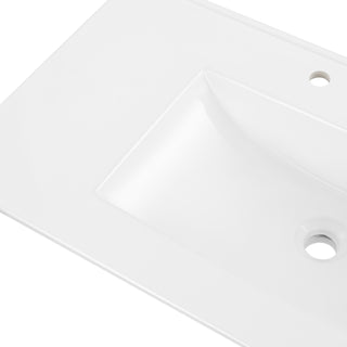 Ceramic Rectangular Ceramic Single Sink Basin Vanity Top