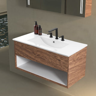 Ceramic Rectangular Ceramic Single Sink Basin Vanity Top