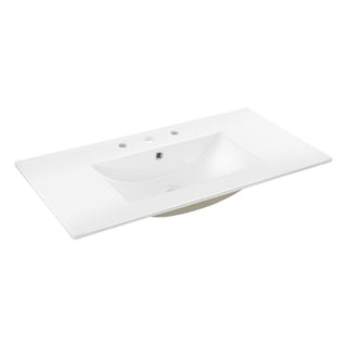 Ceramic Rectangular Ceramic Single Sink Basin Vanity Top