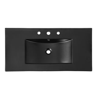 Ceramic Rectangular Ceramic Single Sink Basin Vanity Top