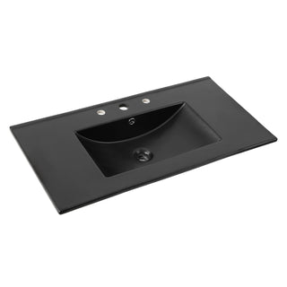 Ceramic Rectangular Ceramic Single Sink Basin Vanity Top