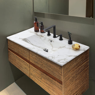 Ceramic Rectangular Ceramic Single Sink Basin Vanity Top