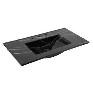 Ceramic Rectangular Ceramic Single Sink Basin Vanity Top