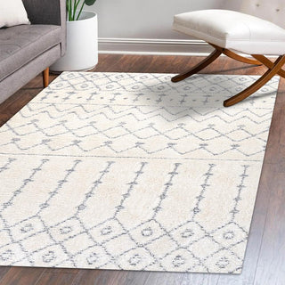 Zizi Moroccan Trellis Plush Carved Area Rug