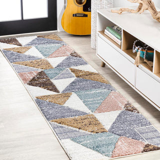 Fiori Geometric Scandi Colorblock Carved Area Rug