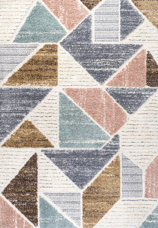 Fiori Geometric Scandi Colorblock Carved Area Rug