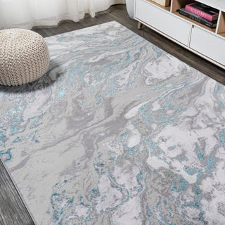 Batura Swirl Marbled Abstract Area Rug