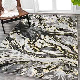 Batura Swirl Marbled Abstract Area Rug