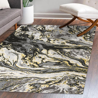 Batura Swirl Marbled Abstract Area Rug