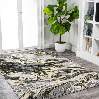 Batura Swirl Marbled Abstract Area Rug